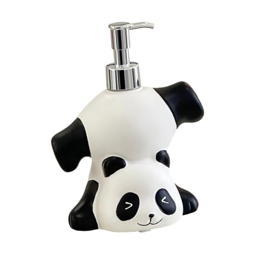Sharplace Distributeur de Savon Panda, Accessoires pour Distributeur de Savon pour Les Mains, récipient en résine avec Pompe à Pression pour la