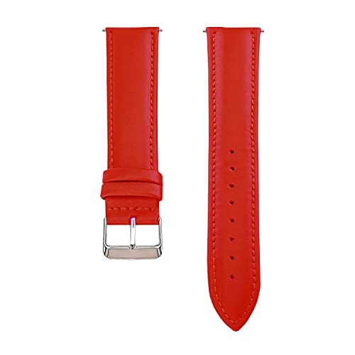 Image of ACM Watch Strap Leather Belt 20mm Compatible with Noise Noisefit Nova Smartwatch Casual Classic Band Red