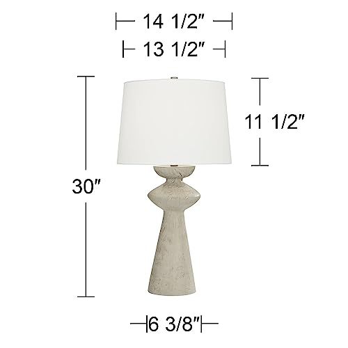 Lámpara de mesa Possini Euro Design 30 pulg blanca beige miniatura 4