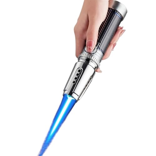 mnopx Encendedor de Vela, Largo, Resistente al Viento, de butano, Recargable, con Llama Ajustable, Ideal para Navidad, San Valentín y el Día del Padre.