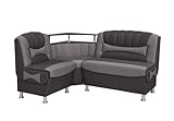 Rodnik Eckbank Samba NEW, Sitzbank grau, mit Ablage und Stauraum, Polsterbank, Truhenbank 164x128 cm