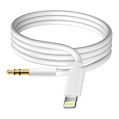 iPhone to 3.5mm Car Stereo AUX Cable, Apple MFi Certified Lightning Audio Cord for iPhone 14 13 Pro Max 12 11 X XR 8 7 6 5 SE iPad to Car Stereo/Home Stereo/Speaker, 3.3FT Cover