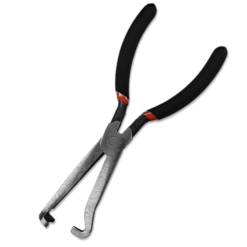Electrical Disconnect Pliers, 8in Fuel Line Pliers, Automotive Electrical Plug Connector Repair Tool, Spark Plug Pliers for Push Tab Style Plugs (Black&Red)