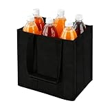 Wixovo Bolsa Botella Vino 6 Compartimentos, Bolsas Botella Vinos con Asas, réutilisable, Sacs à vin et à Bouteilles, para Botellas para Transporte Vinos Cerveza Agua, Noi