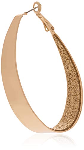 Guess large oval glitter gold hoop earrings