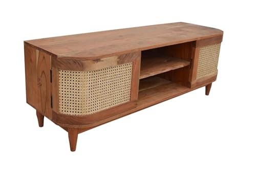 Image of 6 Frame TV Cabinet Floor Standing, TV Stand with Storage Space for Living Room 140x45x50cm