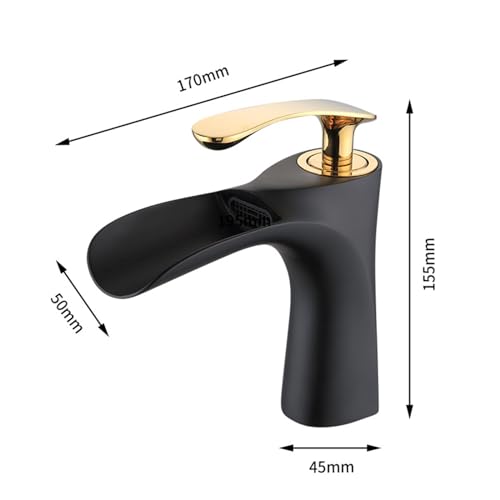 Robinets cascade pour évier de salle de bain mitigeur monotrou noir