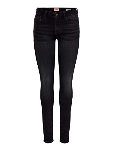 Only Onlpower-royal Hw Push Up Skinny Dnm Ext, Jeans Donna, Denim Nero, XS x 30L