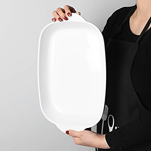 Leetoyi Ceramic 2.8 Quart Baking Dish, 9" X 13",Casserole Dish (White, Set Of 2) #TOP4