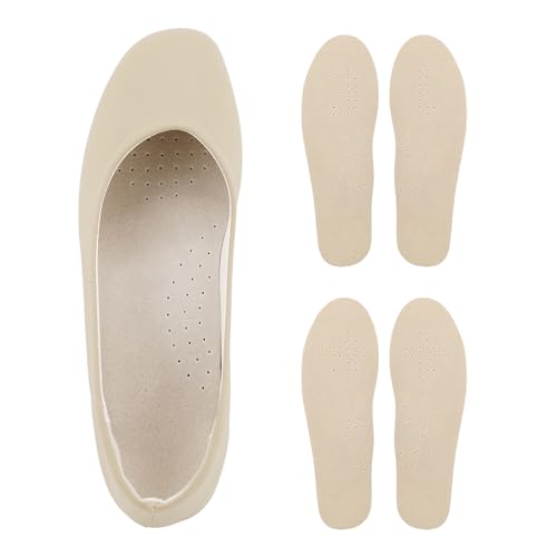 Leather Barefoot Shoe Insoles with Arch Support | Thin Sockless