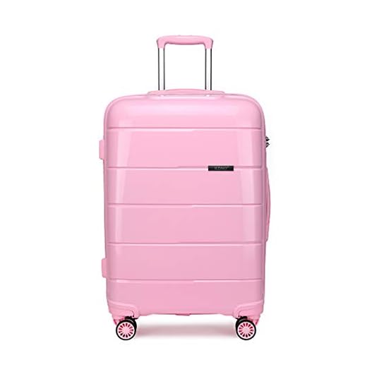 Kono Maleta de Viaje Rígida 4 Ruedas Trolley Mediana de Polipropileno. Cómoda Resistente y Ligera. Calidad Diseño Ideal para Estudiantes y Profesionales,Cerradura TSA (Rosa, M (65cm - 66L))