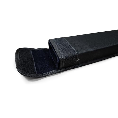 YoungMonic Upright Double Bass Bow Case - Black Nylon/Carbon Fiber - Holds 2 Bows - French or German Bows - Adjustable Shoulder Strap