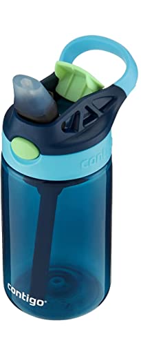 Image of Contigo Kids Water Bottle with designed AUTOSPOUT Straw, 14 oz., Blueberry Ocean