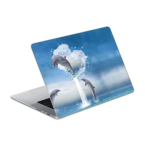 Autocollant vinyle MacBook Pro 14 A2442 dauphins Simone Gatterwe