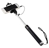 no. Selfie Stick Metal para Wiko View 2 GB Smartphone Palo Android iOS Ajustable Botón Foto Cable Jack Negro