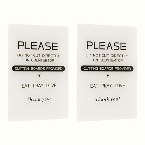 Do Not Cut Directly On Countertop Sign