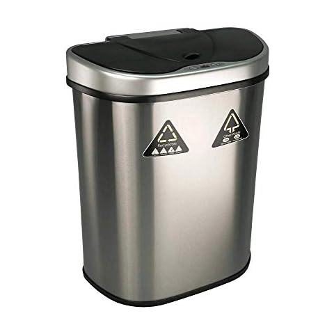 Ninestars DZT-70-R3 Motion Sensor Trash Can, Extra Large, Silver, Non Stick Cover