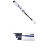 LAMY ラミー 万年筆 ペン先EF(極細字) サファリ スケルトン L12-EF 両用式 コンバーター別売 正規輸入品+LAMY ラミー カートリッジインク ブルーブラック LT10BLBK 正規輸入品
