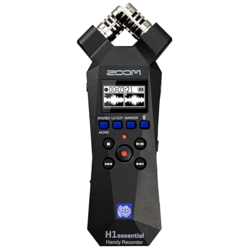 Zoom H1essential Stereo Handy Recorder with 32-Bit Float, Accessibility, X/Y Microphones, Record to SD Card, USB Microphone, Portable, for Musicians, Podcasters, Filmmakers, & Content Creators