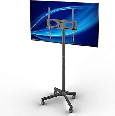 iumLeap Monitor Arms TV Stand Mobile TV Cart Roller Type Floor Standing TV Cart, Suitable for 17-55 Inch Flat/Curved TVs