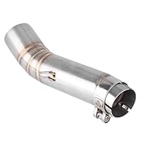 Jadeshay 51mm Motorrad Auspuff Mittelrohr, Motorrad Auspuff Mittleres Edelstahl Auspuffrohr Schalldämpferrohr Verbindungsrohr für CBR500R CB500X CBR500 CB500F (Silber)