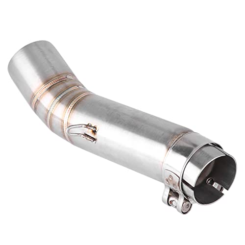 Jadeshay 51mm Motorrad Auspuff Mittelrohr, Auspuff Mittleres Edelstahl Schalldämpfer Auspuffrohr für CBR500R CB500X CBR500 CB500F (Silber)