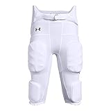 Under Armour Boys' Youth Integrated Pants, White (100)/Black, Youth Small