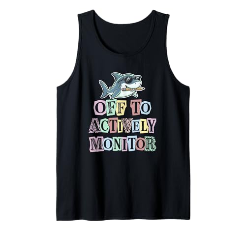 Off to Actively Monitor Shark Sunglasses Pencil Tank Top
