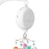 Dhqkqg Baby Mobile Spieluhr, Baby Crib Mobile Musical Box, Music Box Bettglocke, Holzoptik Elektrisch Baby Spieluhr, Bettglocke Anhänger Babybett Deko, 35 Melodie (Weiß)