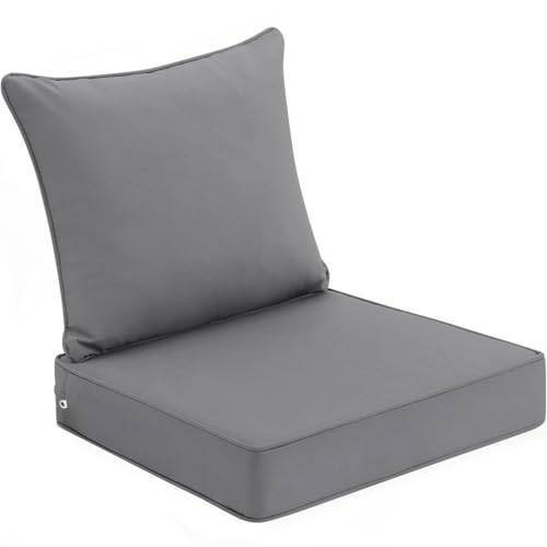 WEOAVRY Outdoor Patio Chair Cushions 24x24 Inch, Waterproof Cushions for