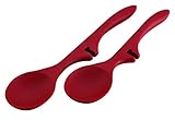 Rachael Ray 51056 Cucina Tools Solid Spoon Set, 2-Piece Lazy, Cranberry Red