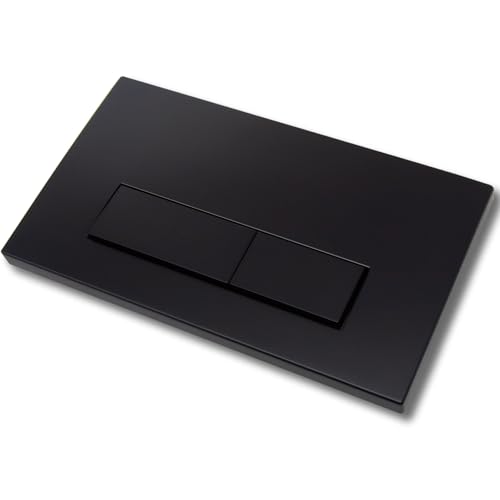 Plaque de déclenchement commande Bouton de chasse d'eau Accessoire pour réservoir de WC Compatible avec Geberit Sigma01,20,30 UP300 et UP320, fonction double chasse(Noir)