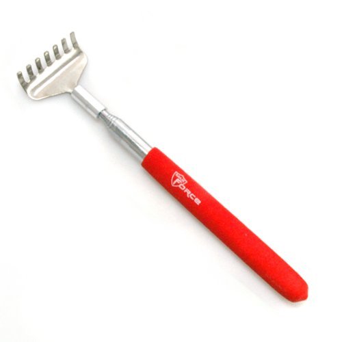 Max Force Metal Telescoping Pocket Back Scratcher with RED Grip