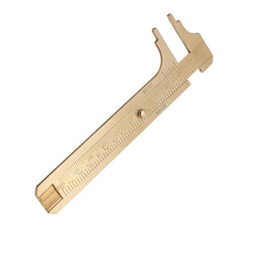 ZenithAur Mini medidor deslizante de latón, herramienta de medición de doble escala, calibre Vernier de latón, regla mm/pulgada para una medición precisa (ZenithAurHBp0o-02)