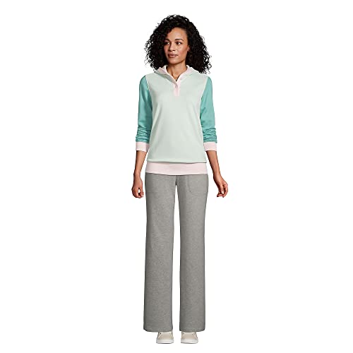 Lands' End Womens Hr Serious Sweats Wide Leg Sweatpants Gray Heather Petite Large #TOP3