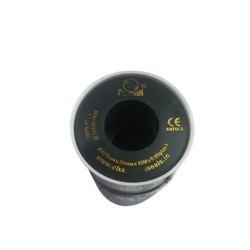 Durable Teflon Tape with a width of 25mm thickness of 0.075mm, and length12 mtr suitable for sealing pipe threads in plumbing work and for use in chemical laboratories to seal apparatus. (Pack of 4)-image-42
