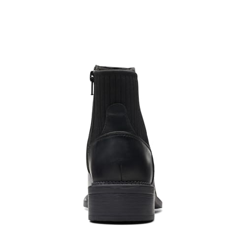 Clarks Clarks Women's Maye Palm Fashion Boot, Black Leather, 8 Medium US