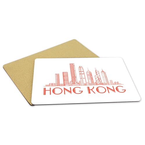 Sets de table liège napperons blancs Hong Kong architecture voyage pour table basse - 5