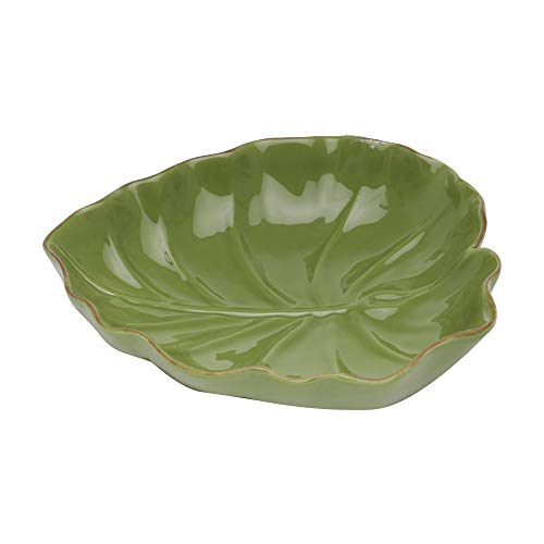 Lyor PRATO DECORATIVA DE CERÂMICA BANANA LEAF LISO 23,5x22x6,5CM VERDE