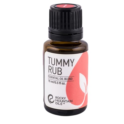 Rocky Mountain Oils Tummy Rub Essential Oil Blend with 100% Pure Natural Peppermint Ginger Orange Fennel Aromatherapy Diffuser Oil for Home - Premium Grade Therapeutic Oils Blend