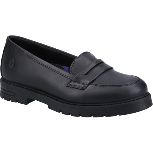 Hush Puppies Girl's Hazel Loafer Senior School Uniform Shoe, Black, 4 UK