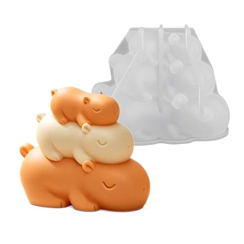 Capybara Silicone Mold - Stacked Design Candle Soap Resin Casting Tool Kit | Nonstick Flexible DIY Craft System Chocolate Candy 
