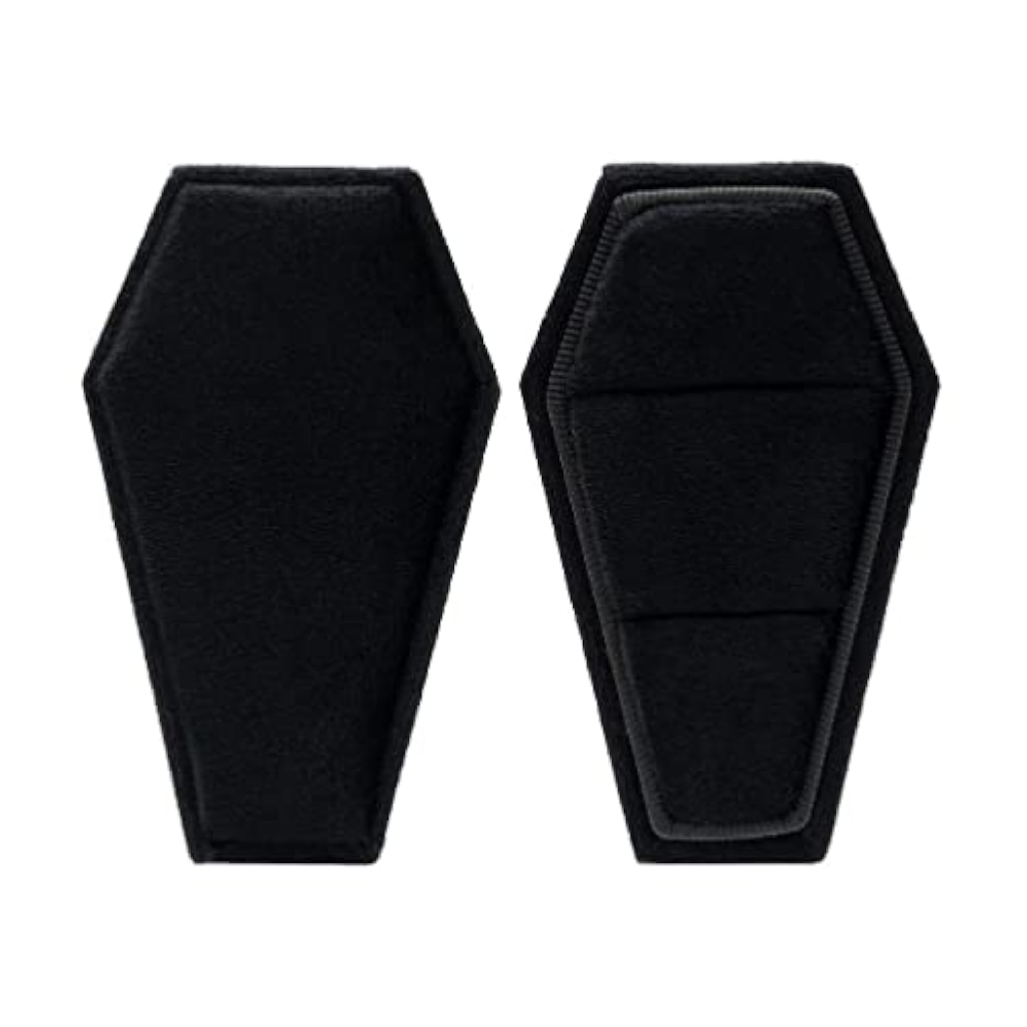 Black Coffin Velvet Box Double Display Holder