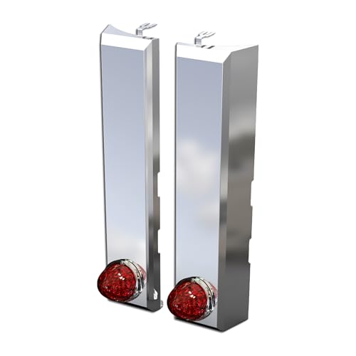 RealTruck RoadWorks | Peterbilt 589 Rear Breather Lights with (2) Watermelon Red/Red LED Lights (304) | N31066WM