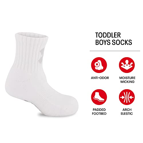 Under Armour Boys Multi Pack Quarter Sock, White, 2T-4T