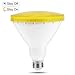 PAR38 Sensor Yellow Light Bulb, JandCase Dusk-to-Dawn LED Flood Light, 10W Recessed Lighting, 550lm, Indoor/Outdoor Bug Light for Ceiling Can, Porch, Garage, Yard, E26 Medium Base, Not Dimmable