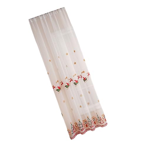 Cortinas para árbol de Navidad, tela de poliéster, fácil de instalar, lavables a máquina, decoración del hogar, cortinas de poliéster con temática navideña