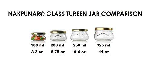 Nakpunar 12 pcs 3.3 oz Glass Tureen Jars with Black Lids -100ml - Thumbnail 4