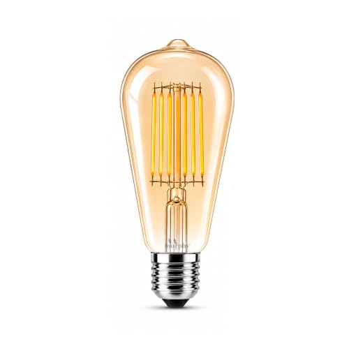 Image of Murphy 5W Vintage LED Edison Filament Bulb E27 Base | 2700K Warm Warm White | ST64 Antique Decorative Hanging Lamp | Energy Saving | 40W Equivalent | 6 Month Warranty | Pack of 1