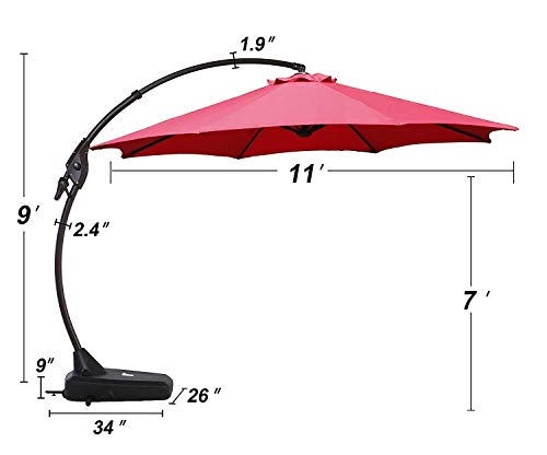 Farland Offset Umbrella 10 Ft Cantilever Patio Umbrella Outdoor Market Umbrellas With Cross Base Beige Buy Online In Colombia At Desertcart